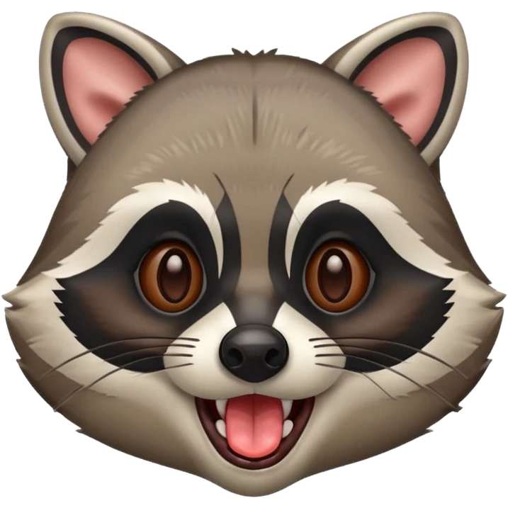 a raccoon with its tongue out with not red eyes  emoji