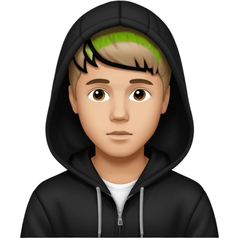 justin bieber wears black hoodie emoji
