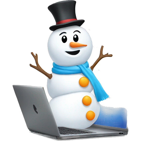 snowman on laptop emoji