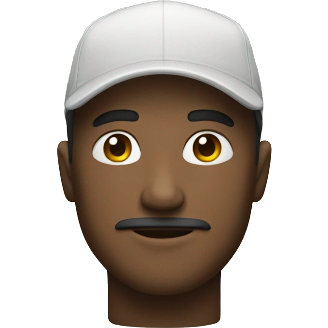 man with cap and with aipord emoji