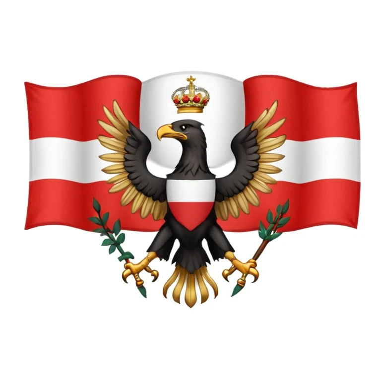 Austrian Empire flag with gold trim emoji