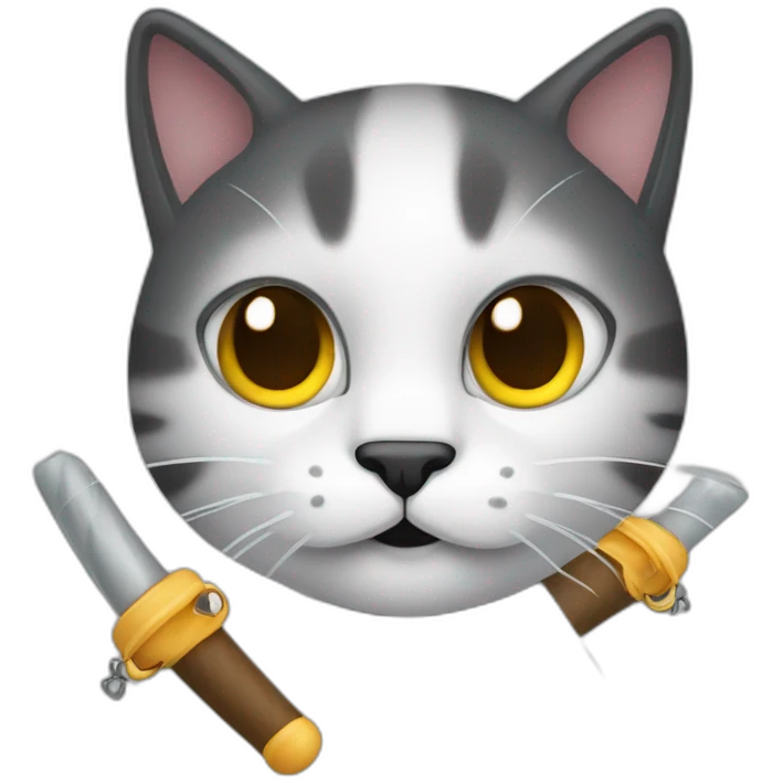 cat face with nunchucks emoji