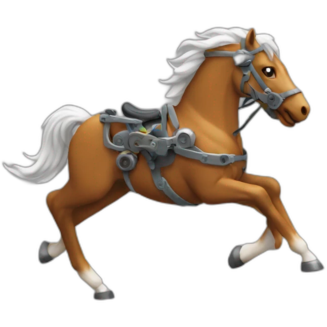 Mechanical running horse emoji