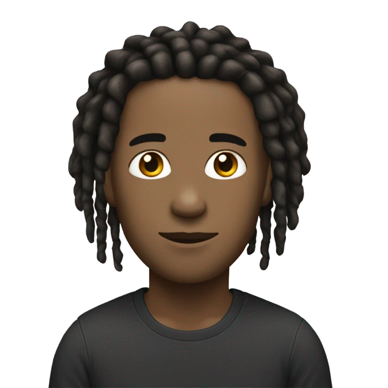 light skin black guy with small dreads emoji