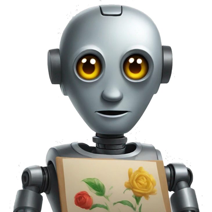 robot painting emoji