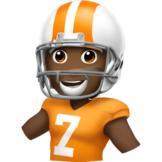 Tennessee volunteer football player with jersey and helmet emoji
