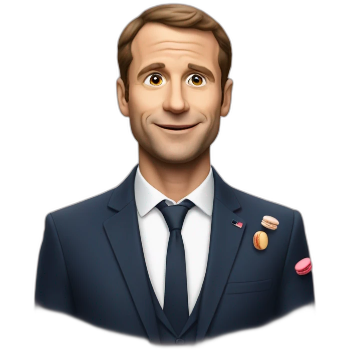 Macron avec des macarons emoji