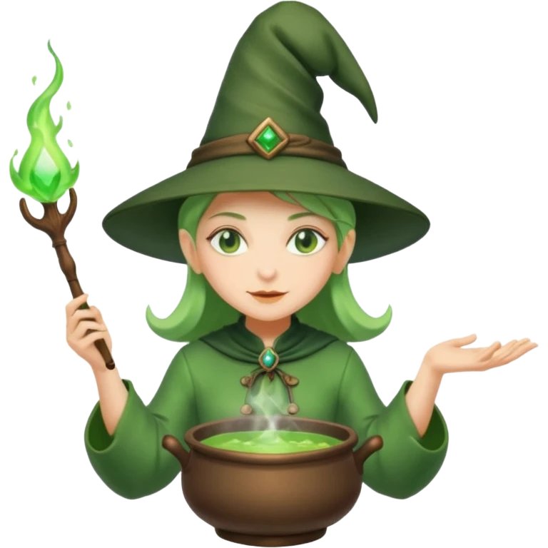 green witch cooking potion emoji