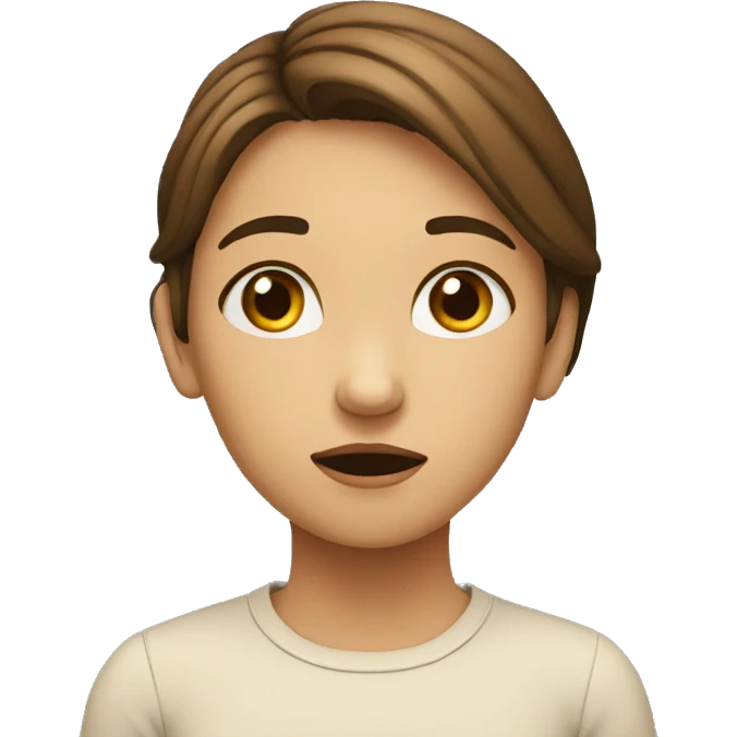girl thinking about a question looks confused emoji