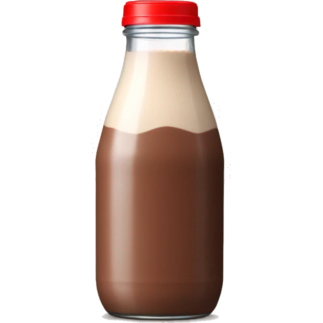 chocolate milk with red bottle emoji