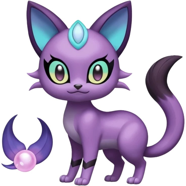Smooth Soft Dark Pastel Meloetta-Purrloin-Gatomon-Noibat-Pokémon-Digimon-Fakémon-fusion-hybrid-creature emoji