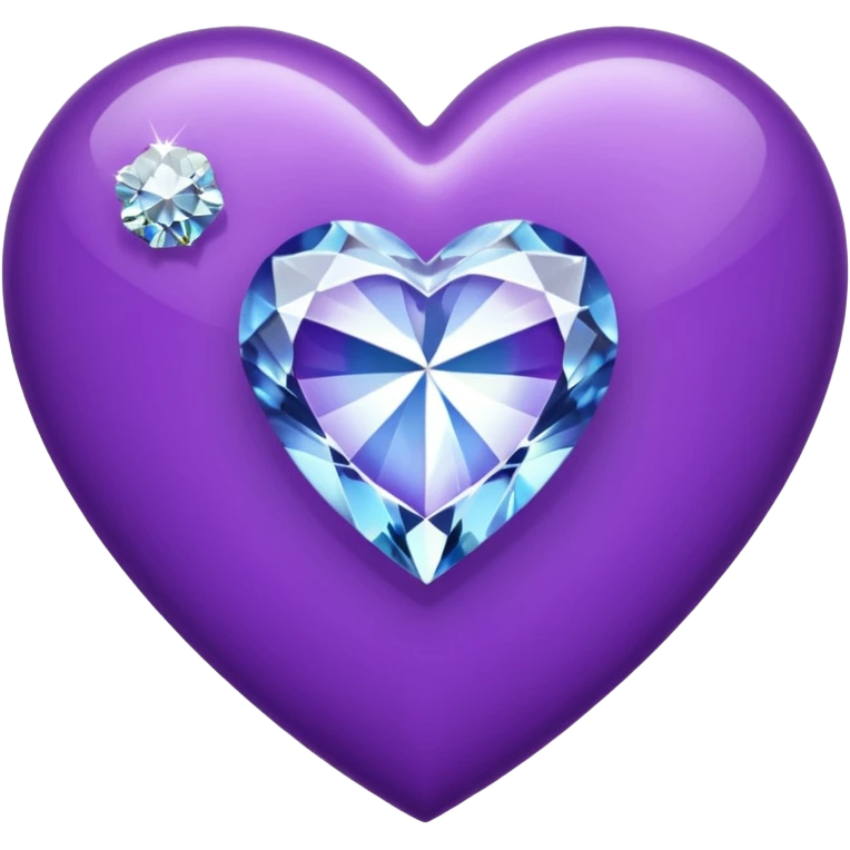 shiny purple heart with diamond emoji