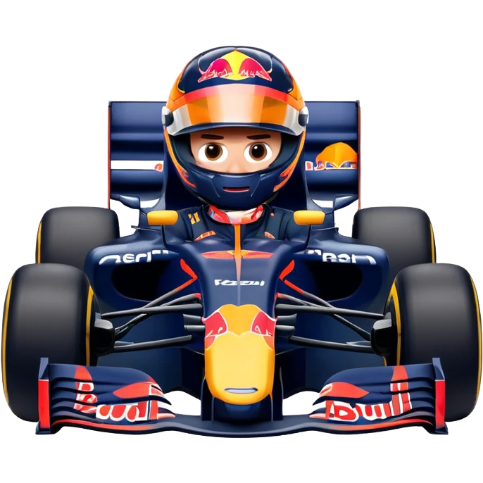 Max Verstappen driving a Formula 1 car, Red Bull livery, no text emoji