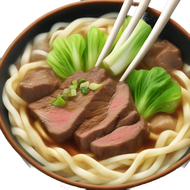 beef noodles with bok choy emoji