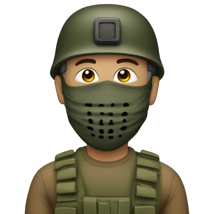 Army guy with mask emoji