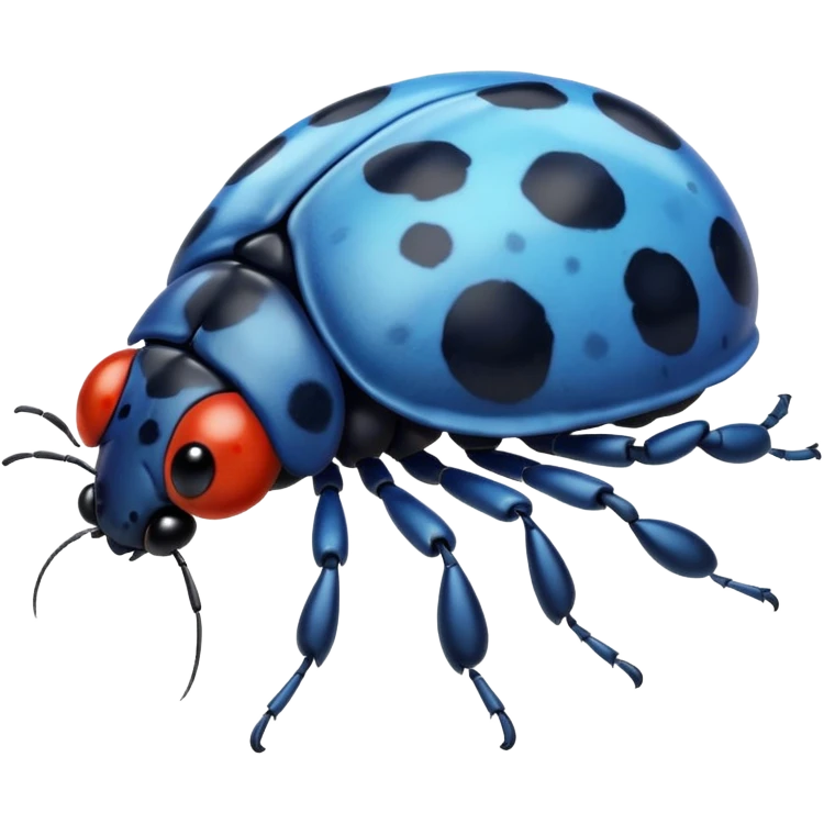  cute BLUE lady bug, 4 LEGS emoji
