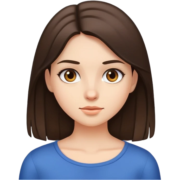 Brunette girl with straight hair emoji