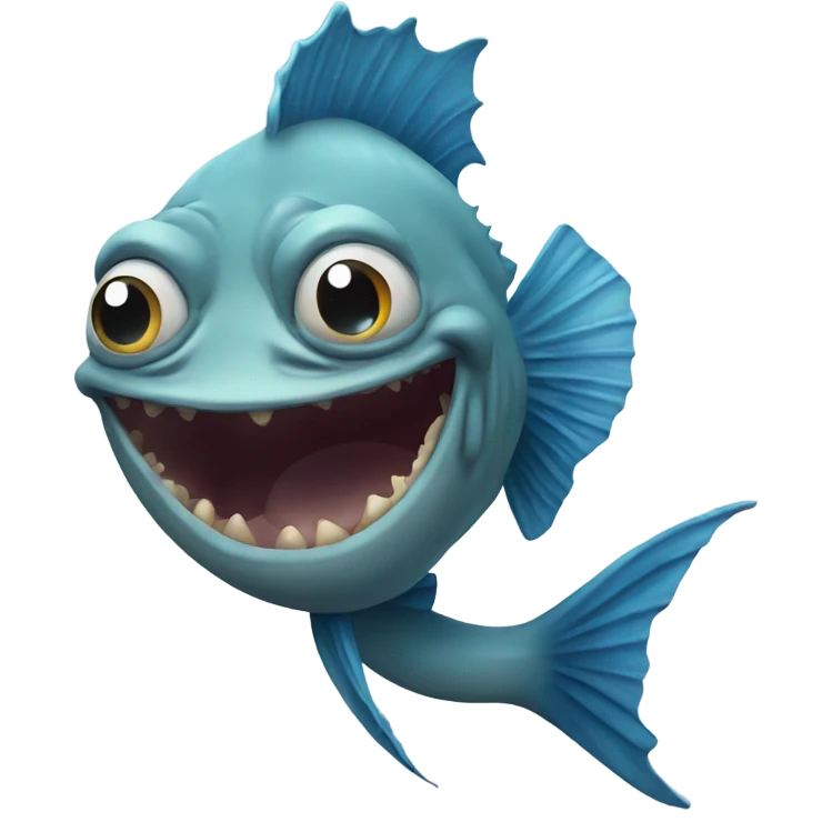 Grotesque fish emoji