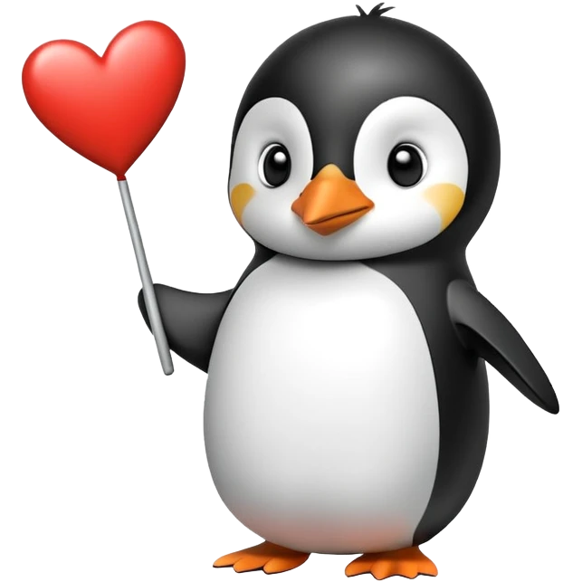 Penguin holding I love you sign  emoji