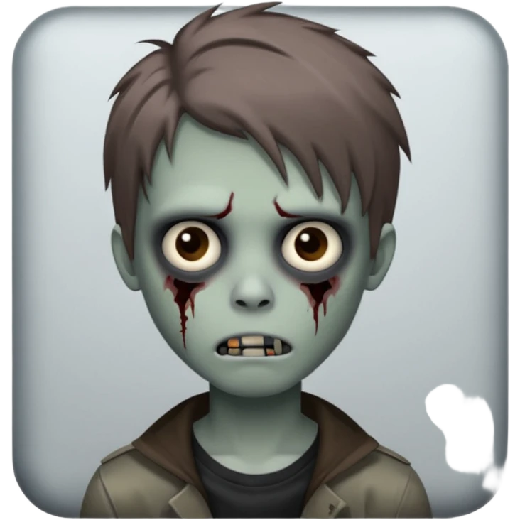 boy zombie with brown middlepart hair emo emoji