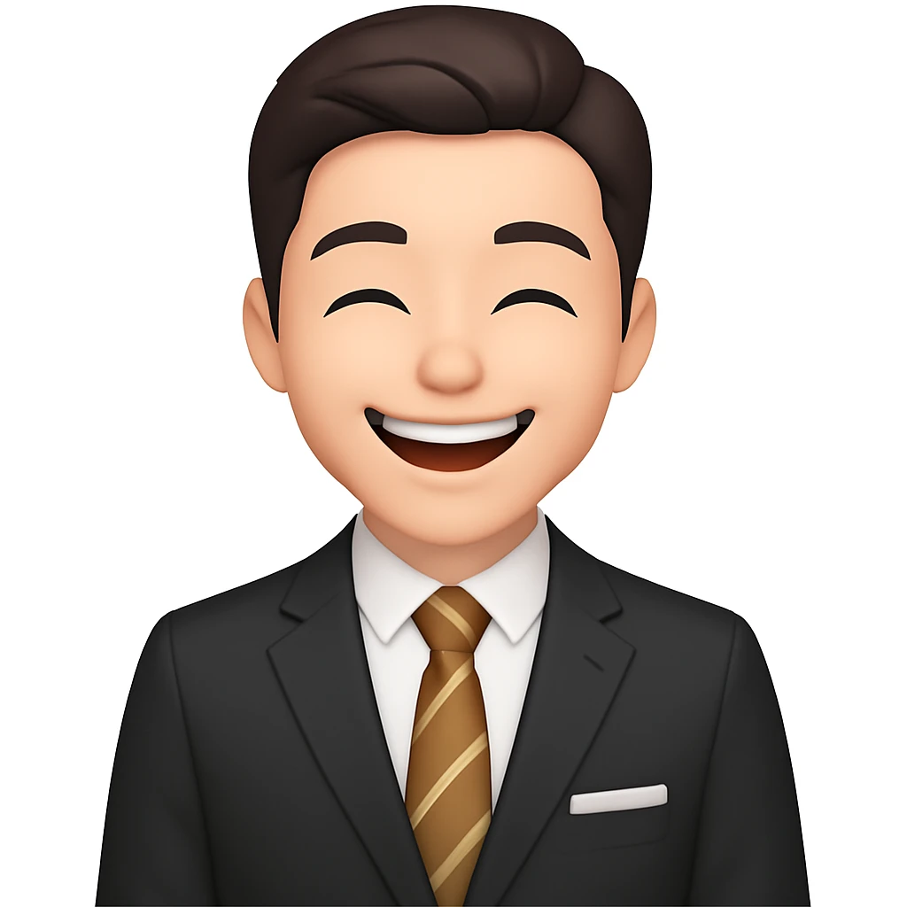 Change the facial expression to happy, keeping the same style as the reference image. emoji