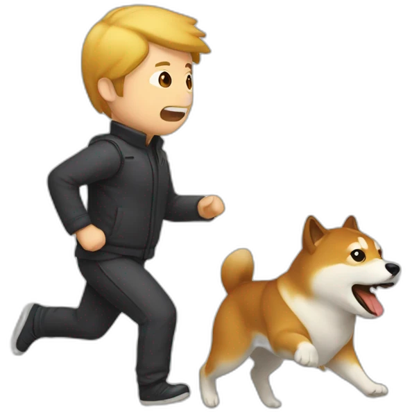 man escape from shiba emoji