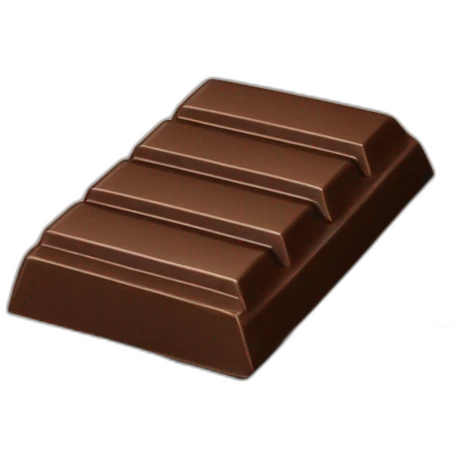 Chocolate bar with a stock chart trending up emoji