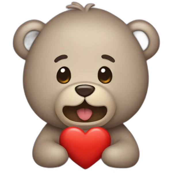 ourson avec coeur emoji