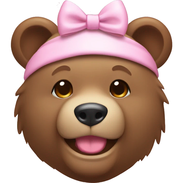 bear with light pinkbow on head emoji