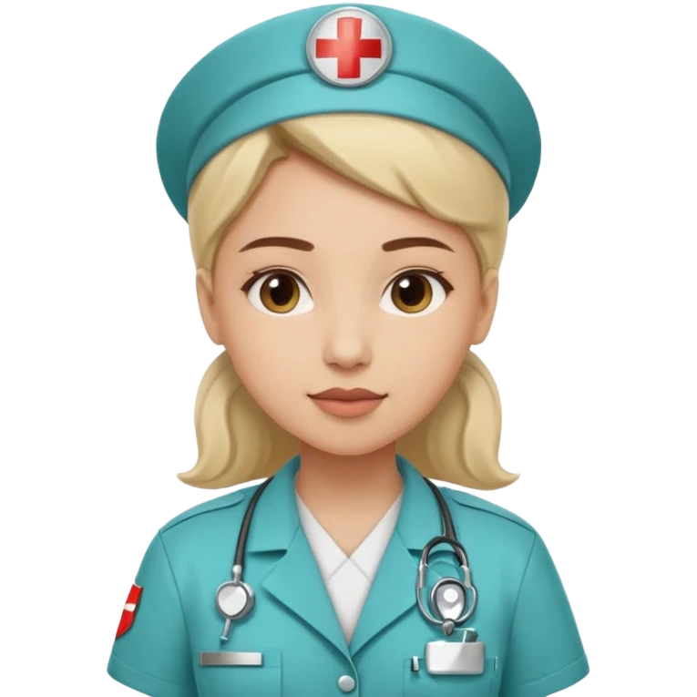 A young medic (woman) contributing to the local hospital emoji
