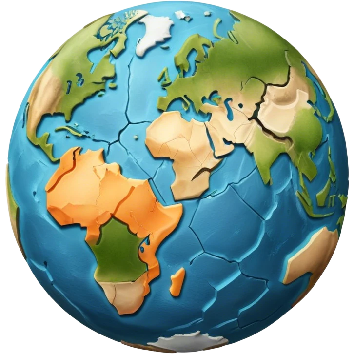 Planet Earth with old tectonic plates emoji