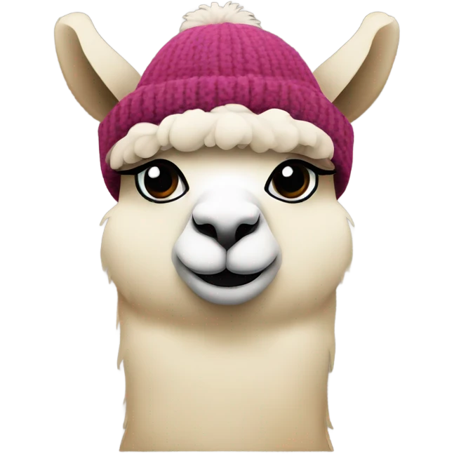 Alpaca wearing wooly hat emoji