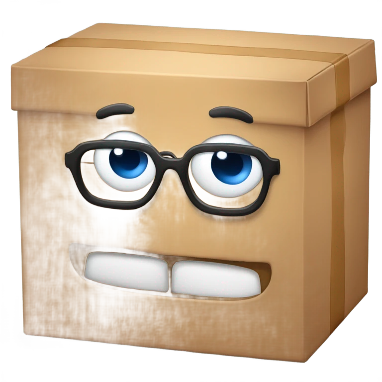 caja inteligente con lentes encima de un corazon grande  emoji