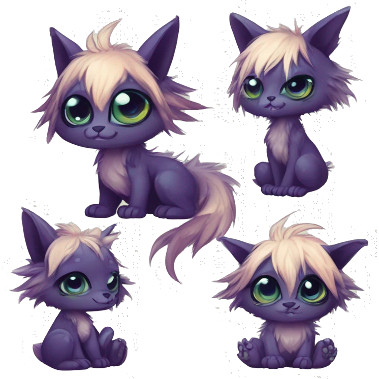 Cool cute Kawaii edgy fantasy shiny chibi animal creature fursona Fionbri vernid by griffsnuff & LiLaiRa & Falvie full bodyal emoji
