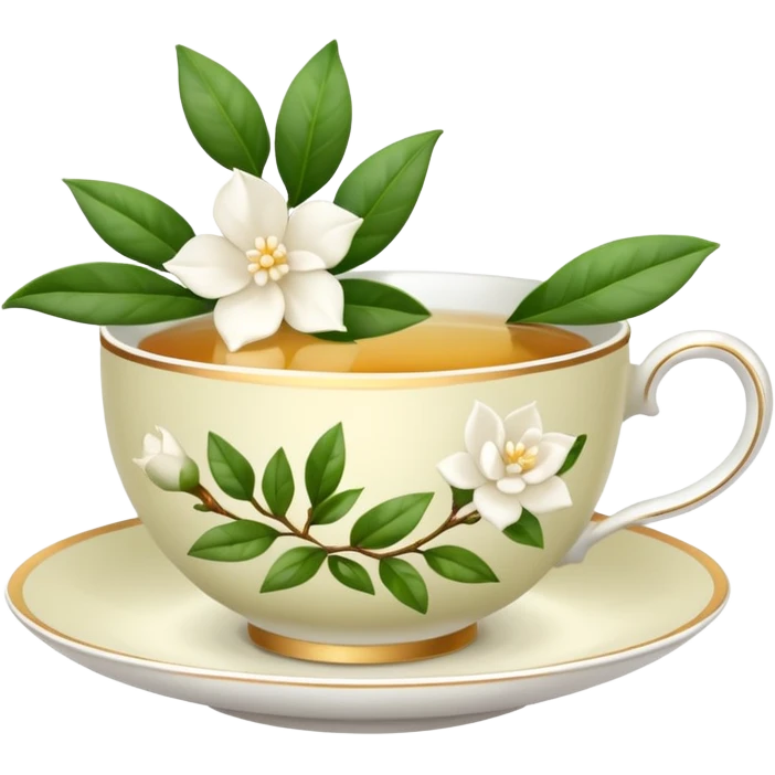 White gardenia tea cup emoji