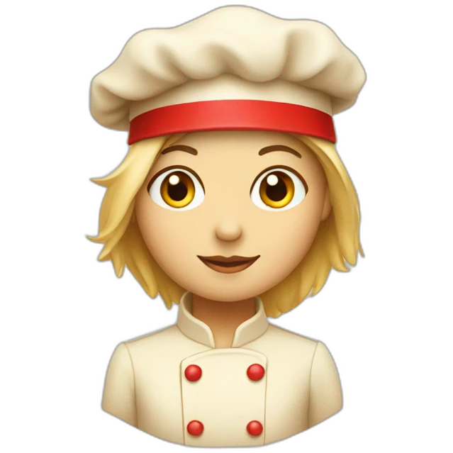 beige chick with a red chef's hat  emoji