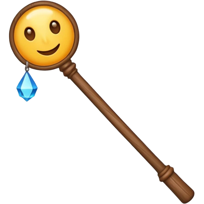 magic wooden staff with hole emoji