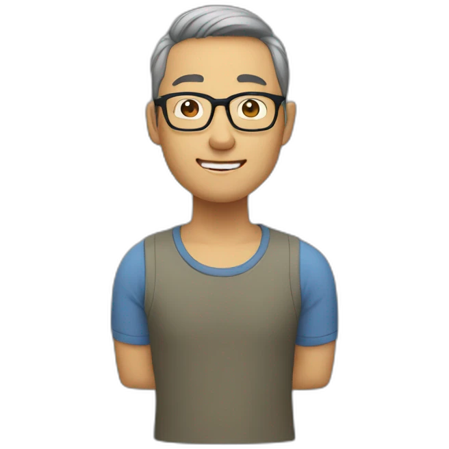 Asian dad with glasses emoji