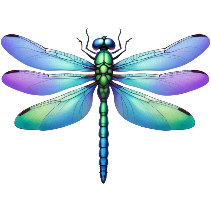 Blue, green and purple dragonfly emoji