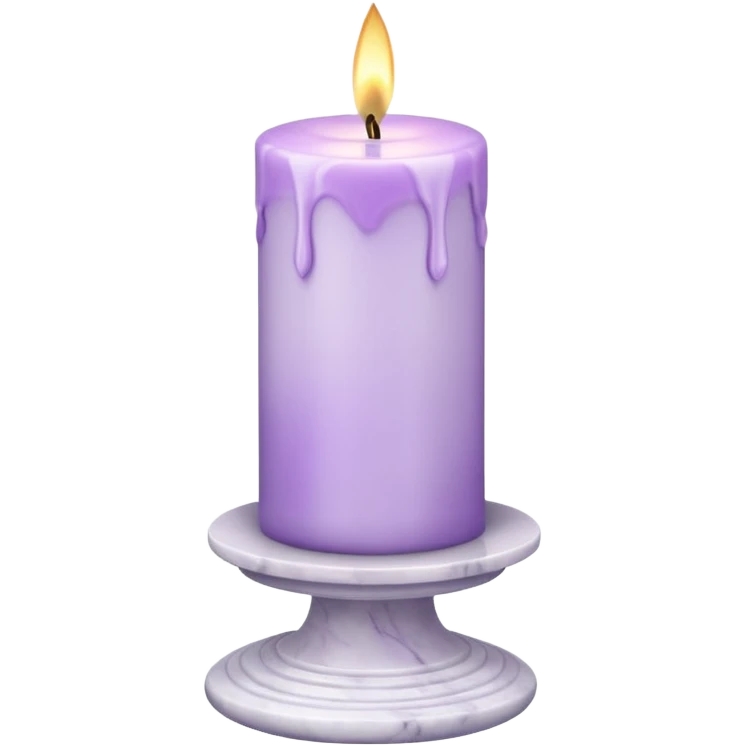 pastel-violet candle on a white tall marble-stone-pedestal-stand emoji