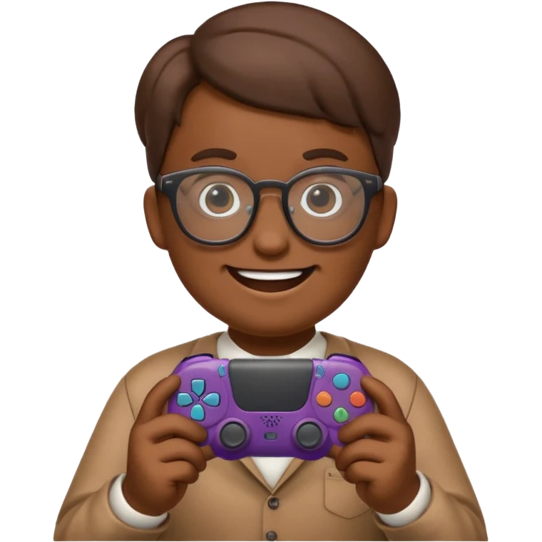 Emoji poop with glasses holding a ps5 controller emoji