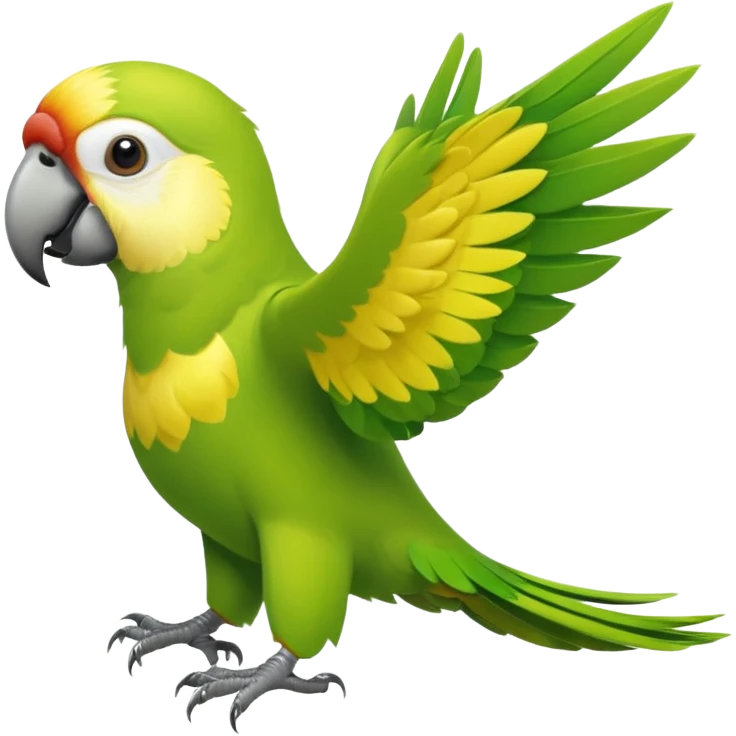 green parrot running away emoji
