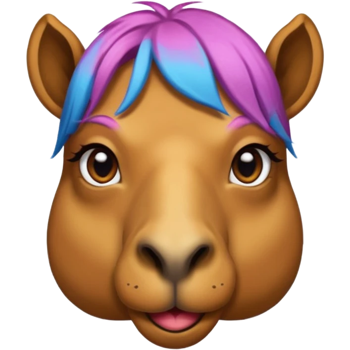 camel face with colored hair emoji