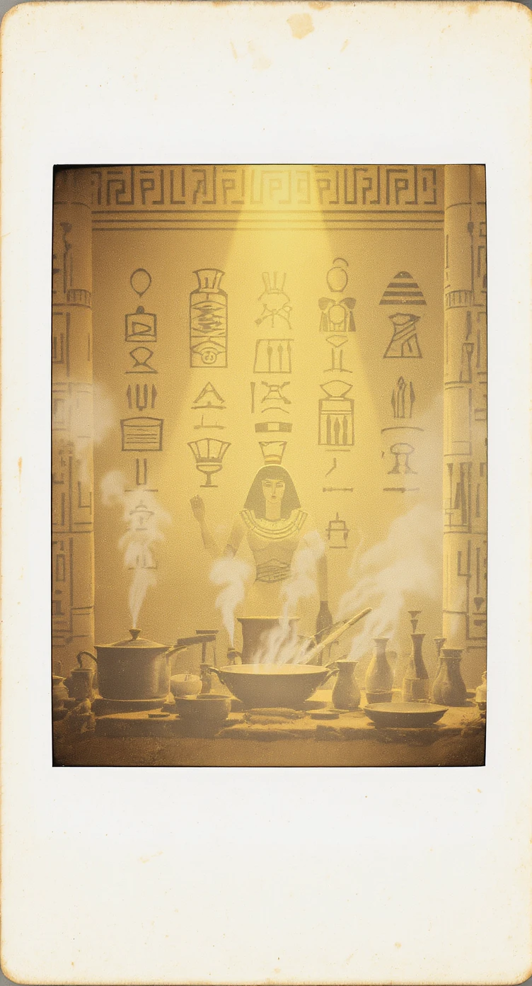ancient Egyptian cooking scene in hieroglyphic style emoji