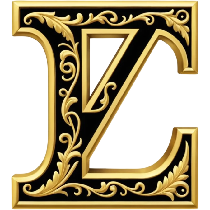 letter Z in black and gold emoji