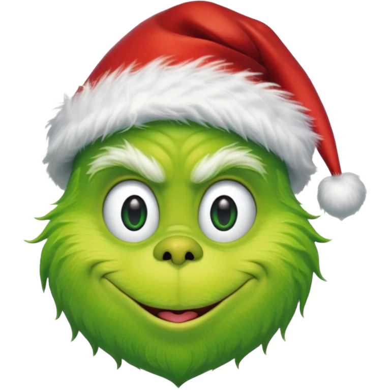 the grinch wearing a Santa hat emoji