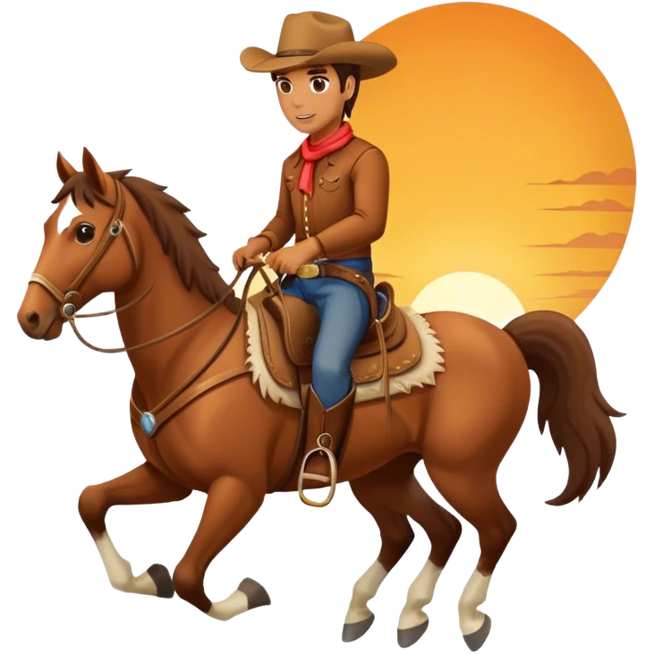 Cowboy riding off into the sunset emoji