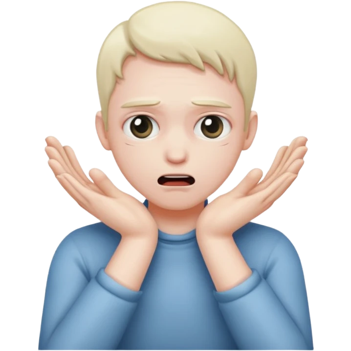 Person chocking themselves with their hands emoji