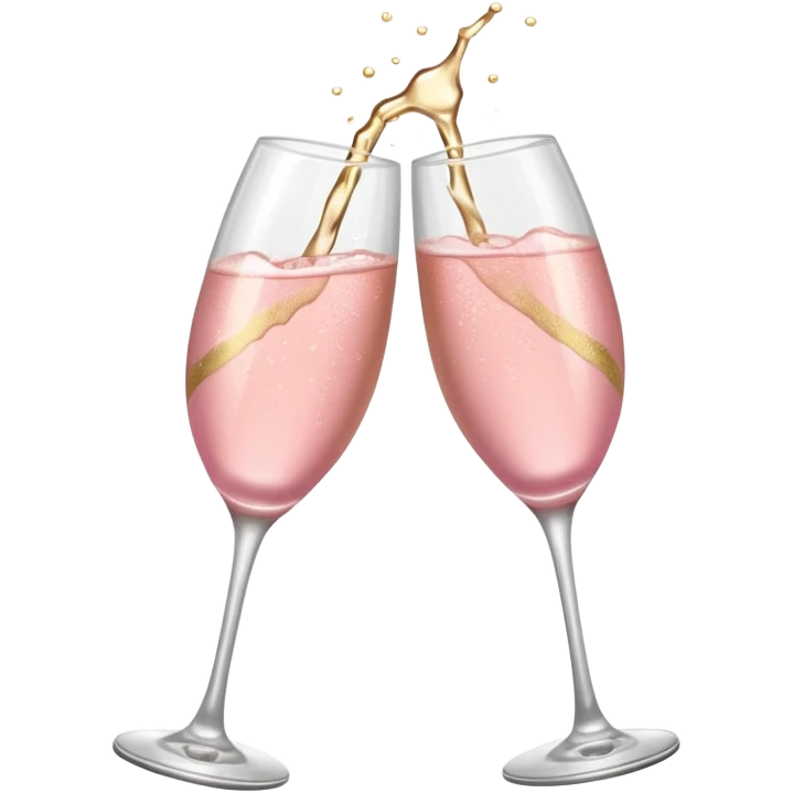 glasses of pastel pink champagne are smashing against each other emoji