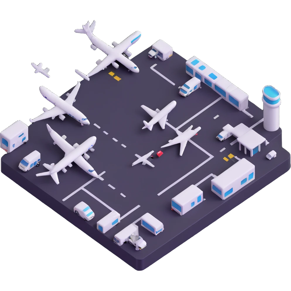 international airport with multiple terminals emoji